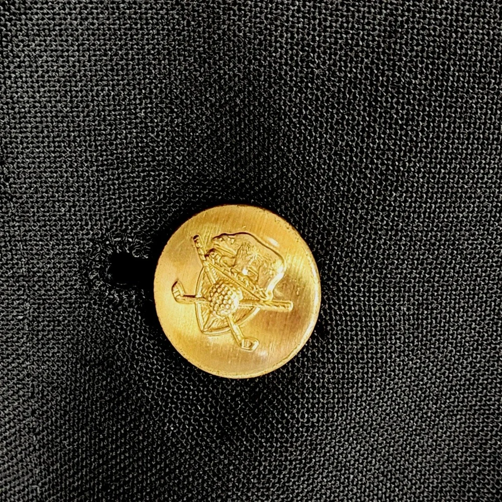 Vtg Jack Nicklaus Blazer 46R Men‎ Black Tournament Series Sport Coat Preppy Golf